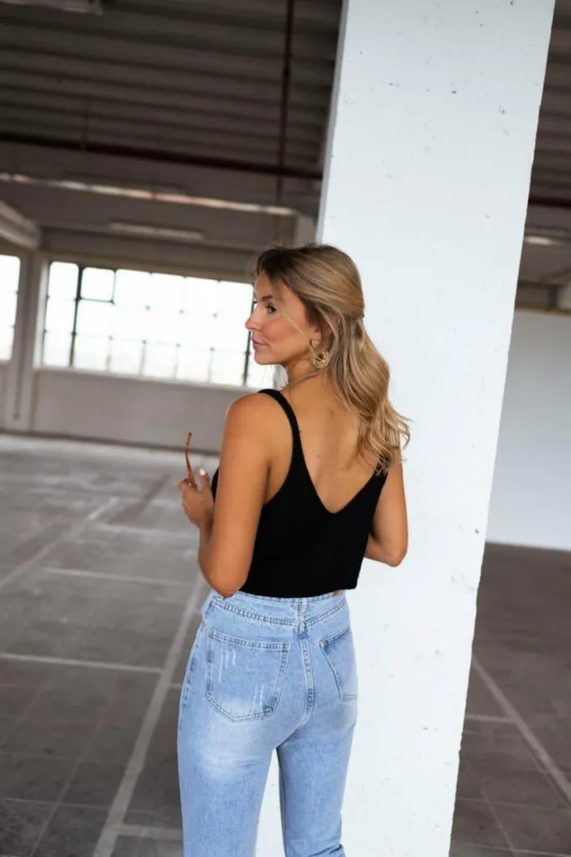 Easy Clothes Black Neda Wool Effect Top Black Women039s Clothing Tops