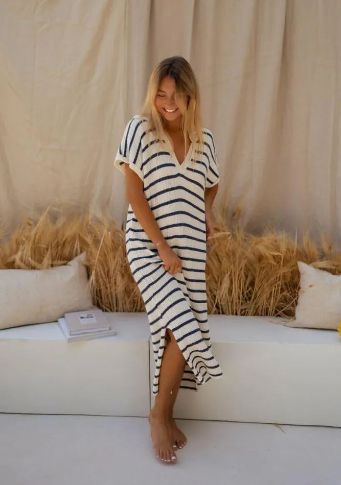 Easy Clothes Blue And Ecru Striped Soam Dress Women039s Clothing Dresses Easy Clothes Blue And Ecru Striped Soam Dress Women039s Clothing Dresses
