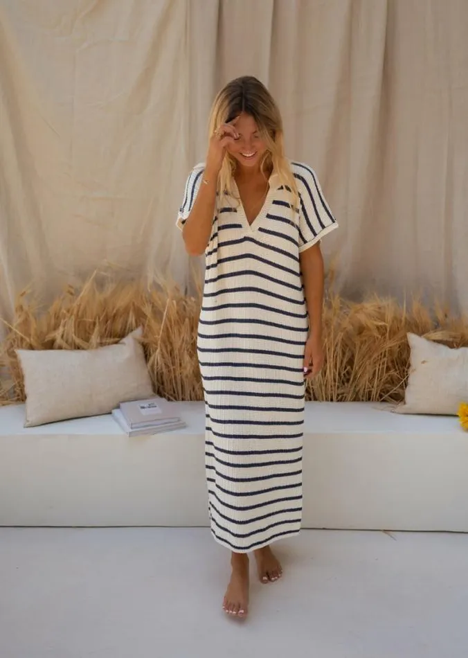 Easy Clothes Blue And Ecru Striped Soam Dress Women039s Clothing Dresses Easy Clothes Blue And Ecru Striped Soam Dress Women039s Clothing Dresses