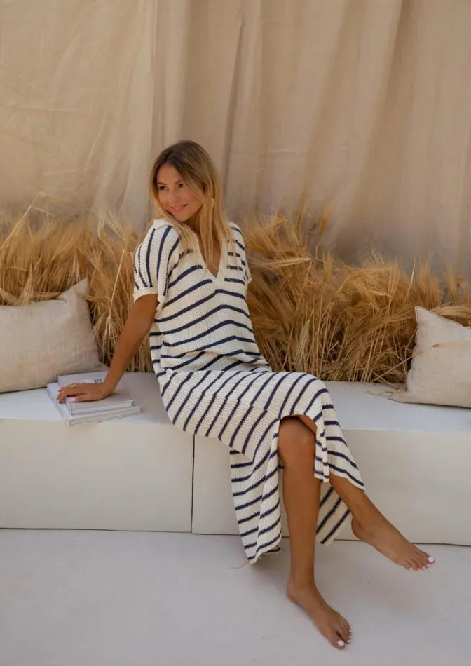 Easy Clothes Blue And Ecru Striped Soam Dress Women039s Clothing Dresses Easy Clothes Blue And Ecru Striped Soam Dress Women039s Clothing Dresses
