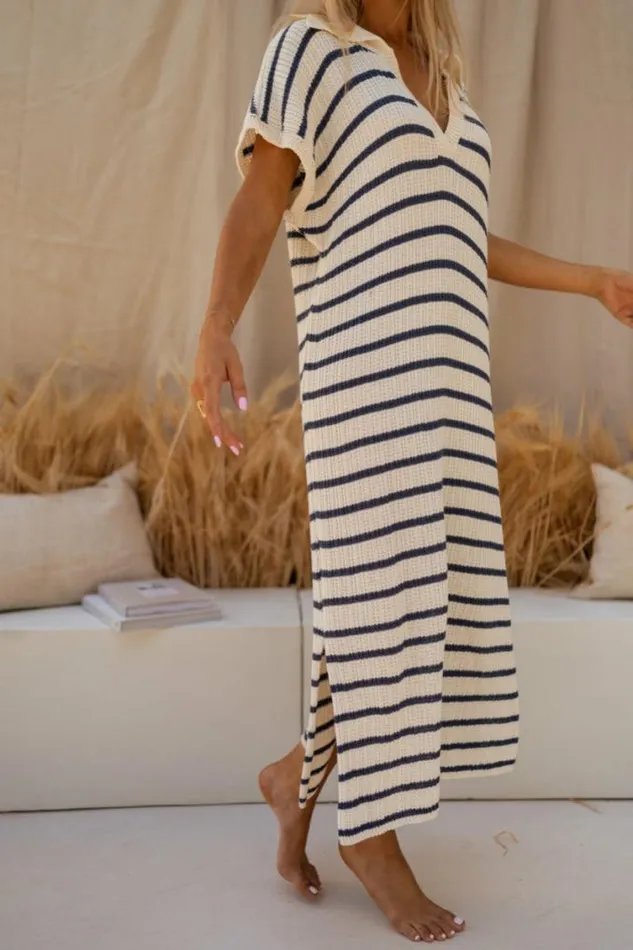Easy Clothes Blue And Ecru Striped Soam Dress Women039s Clothing Dresses Easy Clothes Blue And Ecru Striped Soam Dress Women039s Clothing Dresses