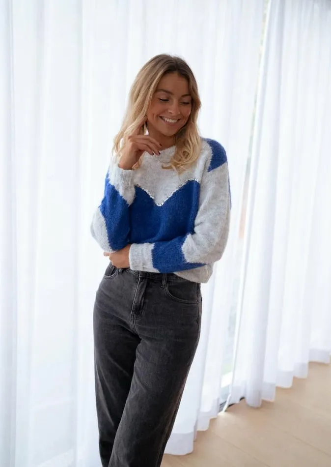 Easy Clothes Blue And Grey Antonin Sweater Women039s Clothing Sweaters Easy Clothes Blue And Grey Antonin Sweater Women039s Clothing Sweaters