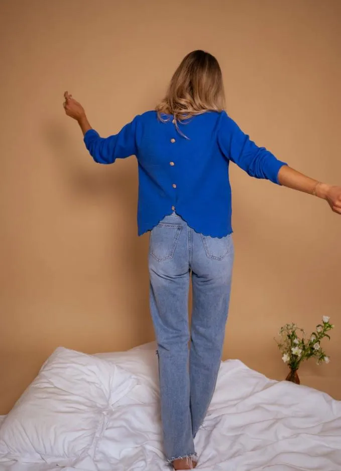 Easy Clothes Blue Bess Sweater Blue Women039s Clothing Sweaters