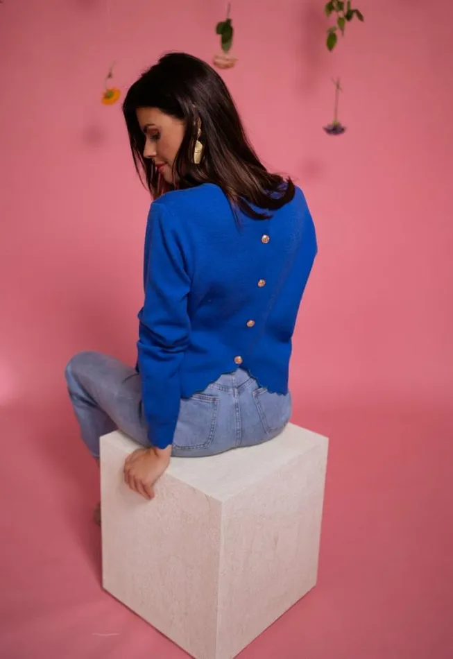 Easy Clothes Blue Bess Sweater Blue Women039s Clothing Sweaters