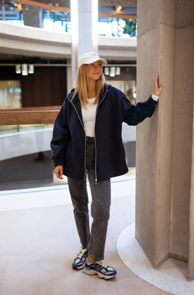 Easy Clothes Blue Marza Cardigan With Hoodie Women039s Clothing Cardigans