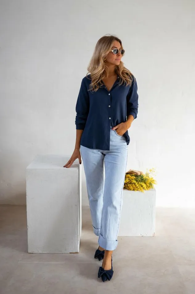 Easy Clothes Blue Sinou Shirt Women039s Clothing Shirts Easy Clothes Blue Sinou Shirt Women039s Clothing Shirts