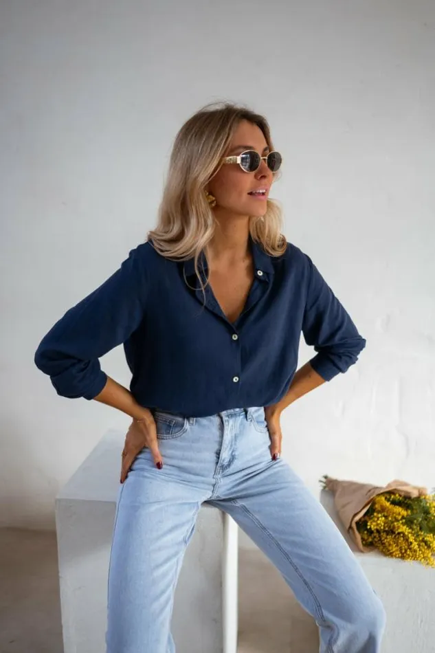 Easy Clothes Blue Sinou Shirt Women039s Clothing Shirts Easy Clothes Blue Sinou Shirt Women039s Clothing Shirts