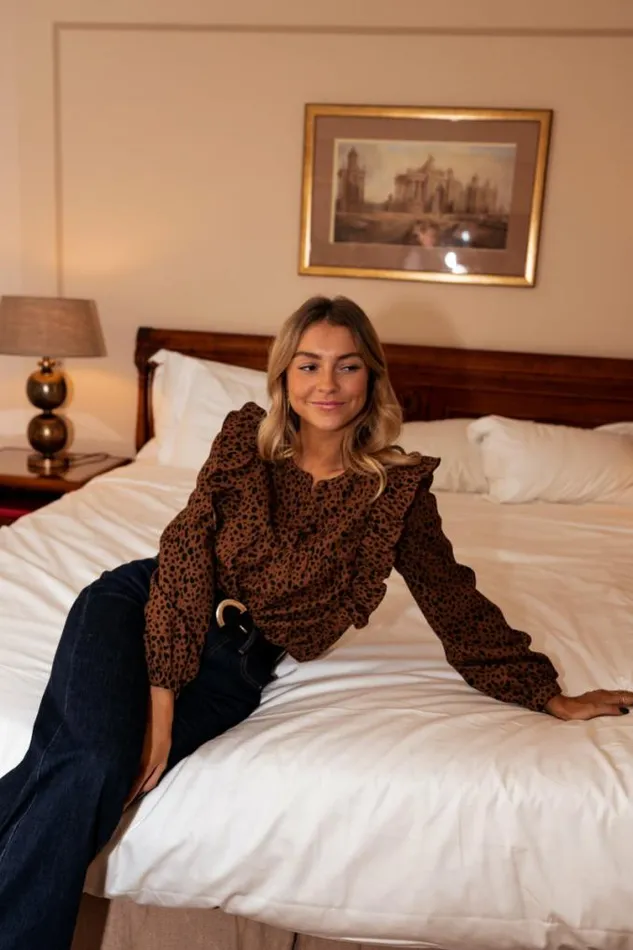 Easy Clothes Brick Neyla Leopard Print Blouse Women039s Clothing Blouses