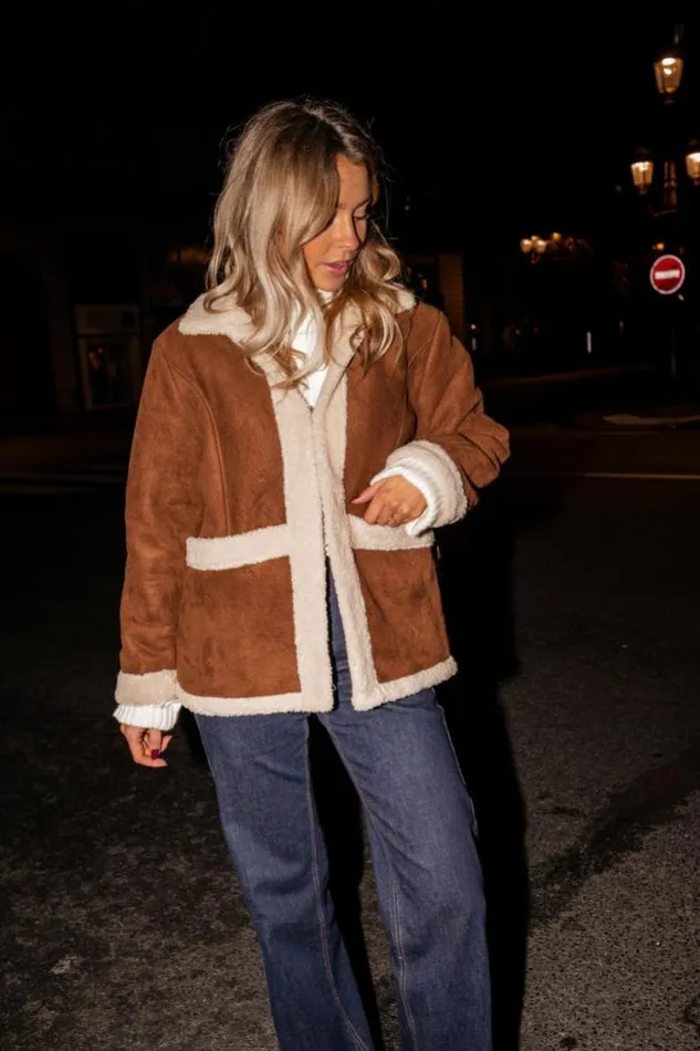 Easy Clothes Camel FauxSheep Fur Gilles Coat Women039s Clothing Coats