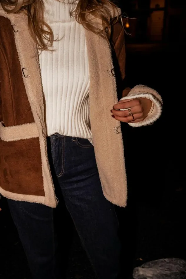 Easy Clothes Camel FauxSheep Fur Gilles Coat Women039s Clothing Coats