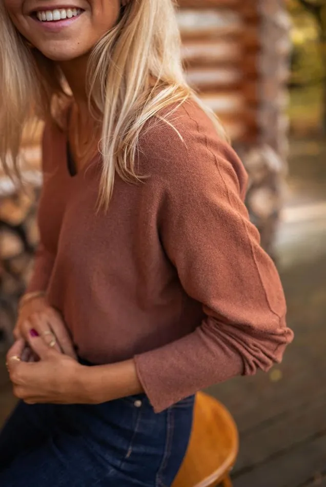 Easy Clothes Chocolate Bouma Thin Sweater Chocolate Women039s Clothing Sweaters