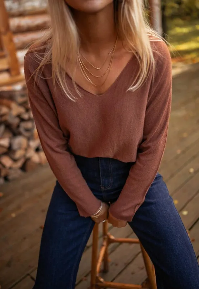 Easy Clothes Chocolate Bouma Thin Sweater Chocolate Women039s Clothing Sweaters