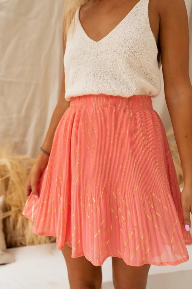 Easy Clothes Coral And Golden Daffy Skirt Women039s Clothing Skirts