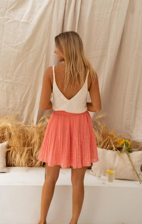 Easy Clothes Coral And Golden Daffy Skirt Women039s Clothing Skirts