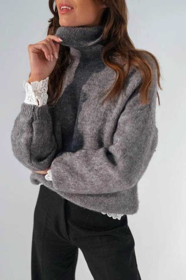 Easy Clothes Dark Grey Satou Sweater Women039s Clothing Sweaters