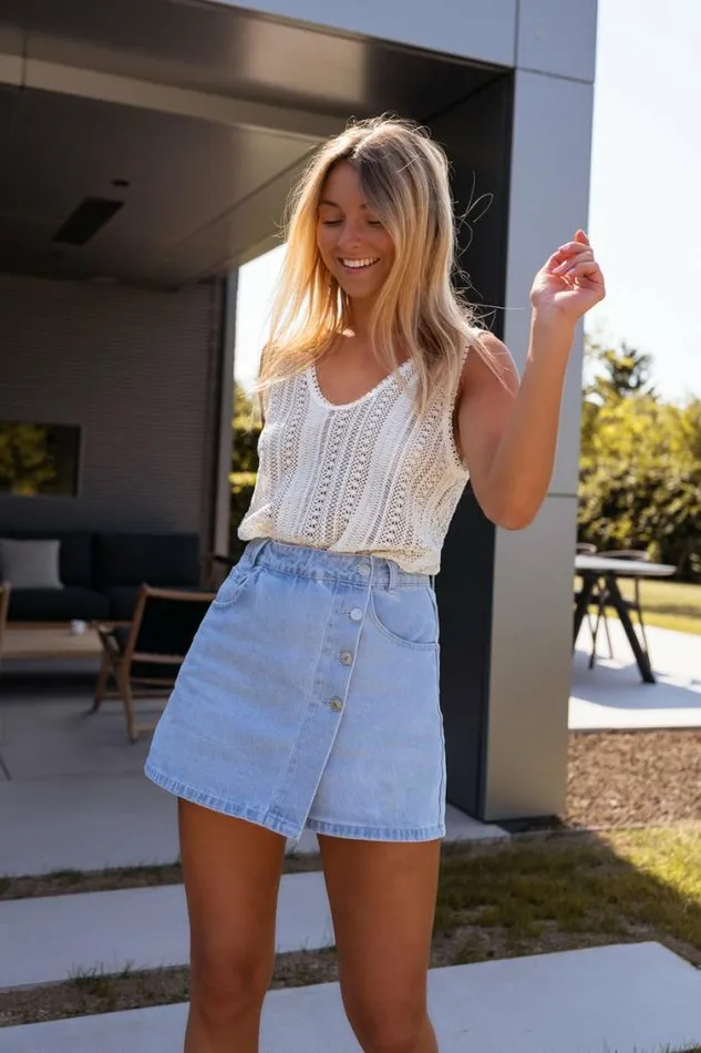 Easy Clothes Denim Lilia Skort Women039s Clothing Skirts