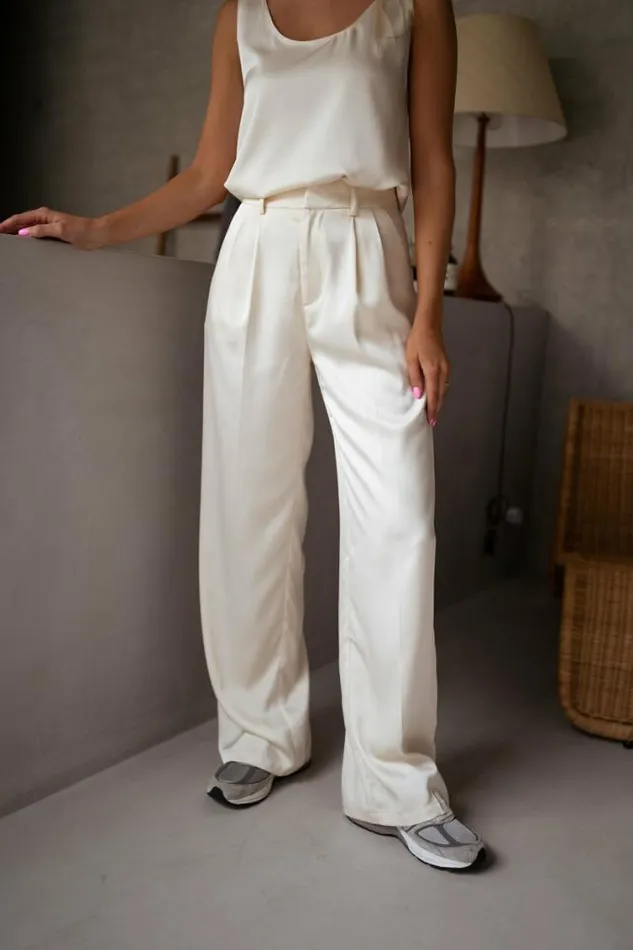 Easy Clothes Ecru Amely Pants Women039s Clothing Pants and Jeans