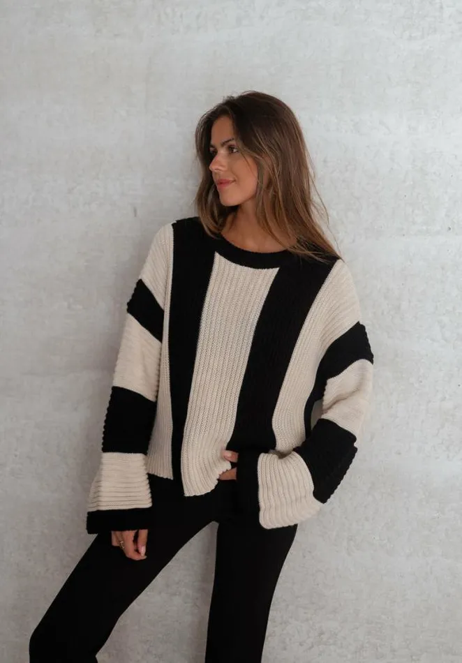 Easy Clothes Ecru And Black Masson Sweater Ecru and Black Women039s Clothing Sweaters Easy Clothes Ecru And Black Masson Sweater Ecru and Black Women039s Clothing Sweaters