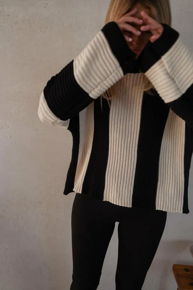 Easy Clothes Ecru And Black Masson Sweater Ecru and Black Women039s Clothing Sweaters Easy Clothes Ecru And Black Masson Sweater Ecru and Black Women039s Clothing Sweaters