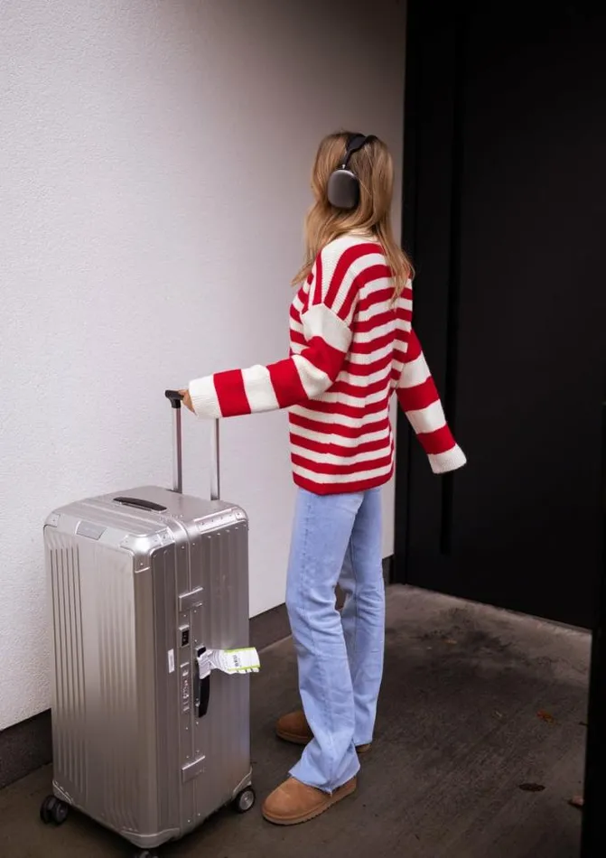 Easy Clothes Ecru And Red Striped Larry Sweater Women039s Clothing Sweaters