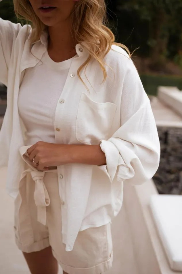 Easy Clothes Ecru Blanca Linen Shirt Ecru Women039s Clothing Shirts Easy Clothes Ecru Blanca Linen Shirt Ecru Women039s Clothing Shirts