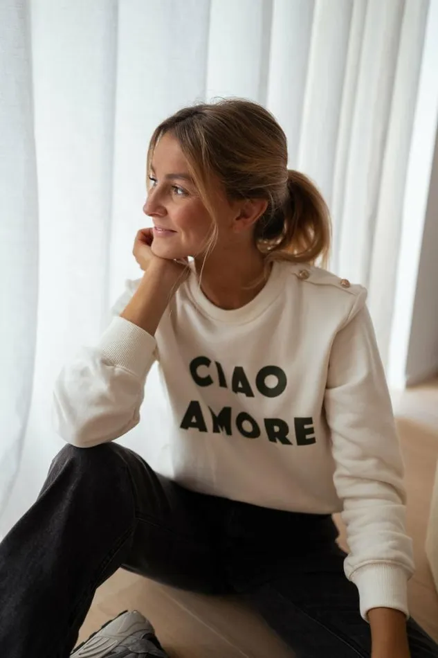 Easy Clothes Ecru Ciao Sweater Women039s Clothing Sweaters