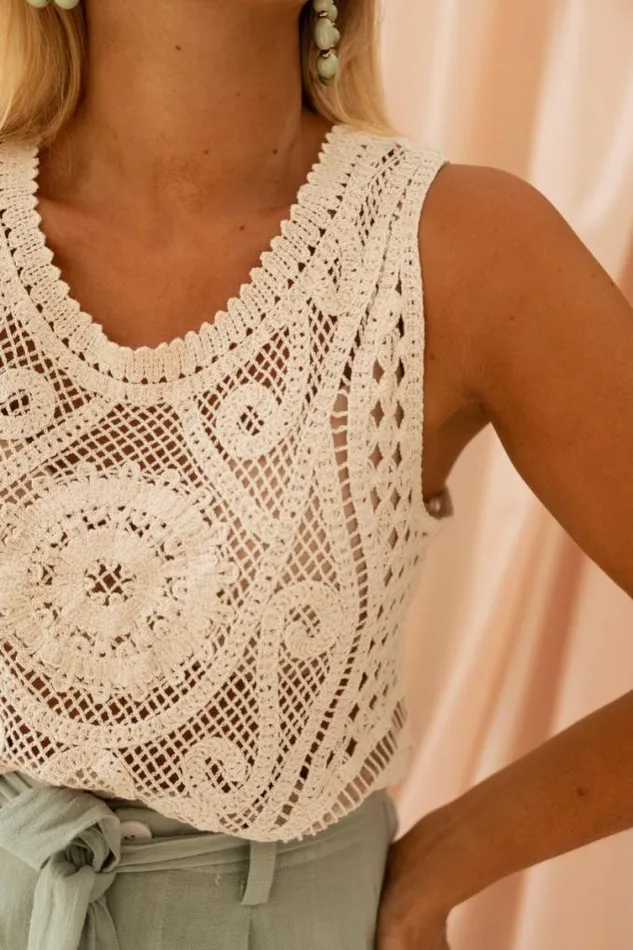 Easy Clothes Ecru Crochet Aliette Top Women039s Clothing Tops Easy Clothes Ecru Crochet Aliette Top Women039s Clothing Tops
