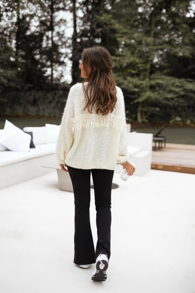Easy Clothes Ecru Darius Cardigan With Fringes Women039s Clothing Cardigans Easy Clothes Ecru Darius Cardigan With Fringes Women039s Clothing Cardigans