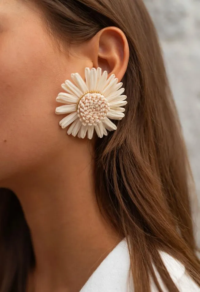 Easy Clothes Ecru Flory Earrings Jewelry and Accessories Earrings
