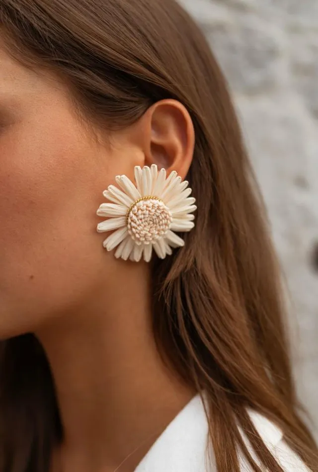 Easy Clothes Ecru Flory Earrings Jewelry and Accessories Earrings Easy Clothes Ecru Flory Earrings Jewelry and Accessories Earrings