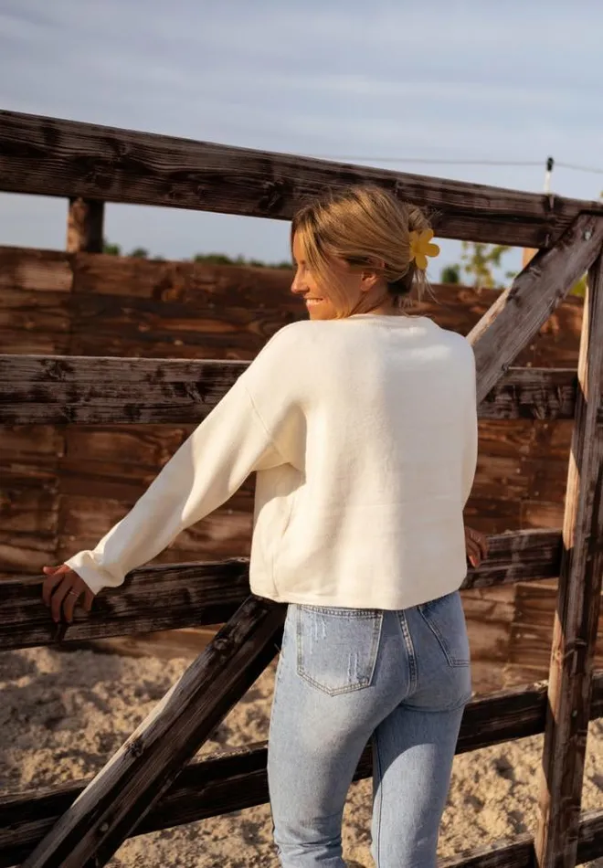 Easy Clothes Ecru Kelly Sweater Women039s Clothing Sweaters