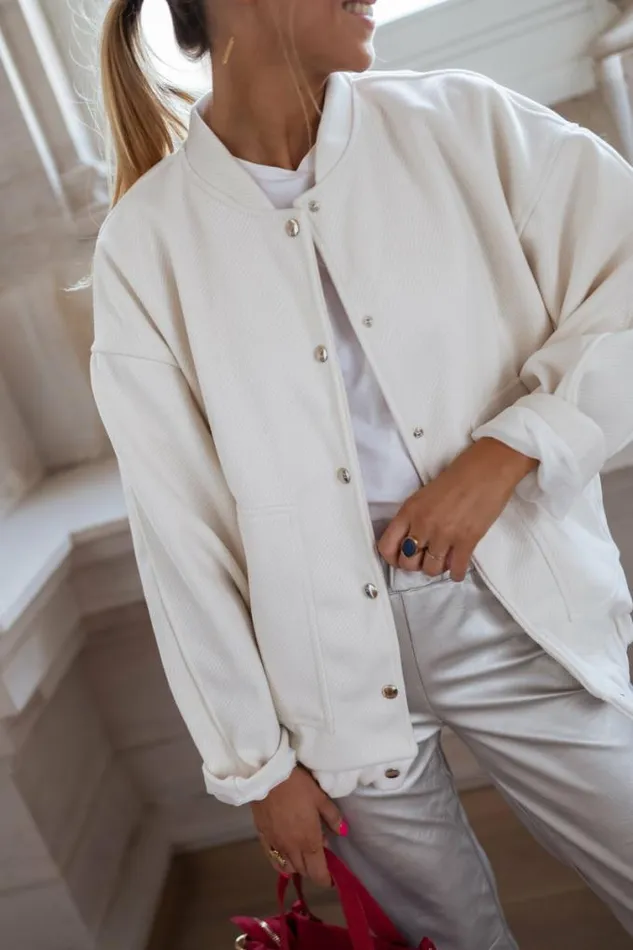 Easy Clothes Ecru Mahe Bomber Jacket Women039s Clothing Jackets