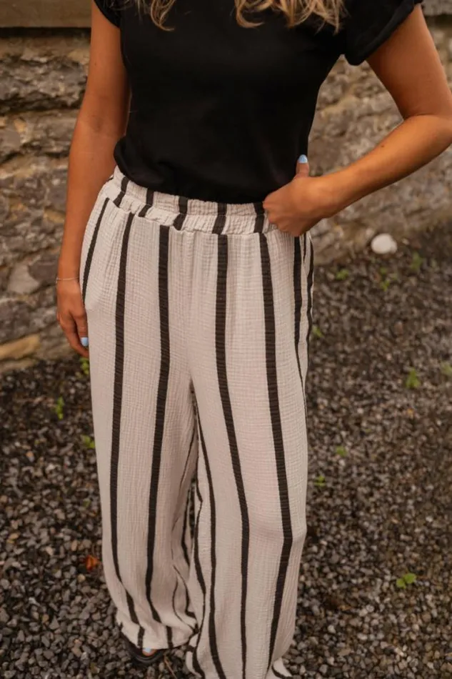 Easy Clothes Ecru Striped Maho Pants Women039s Clothing Pants and Jeans Easy Clothes Ecru Striped Maho Pants Women039s Clothing Pants and Jeans