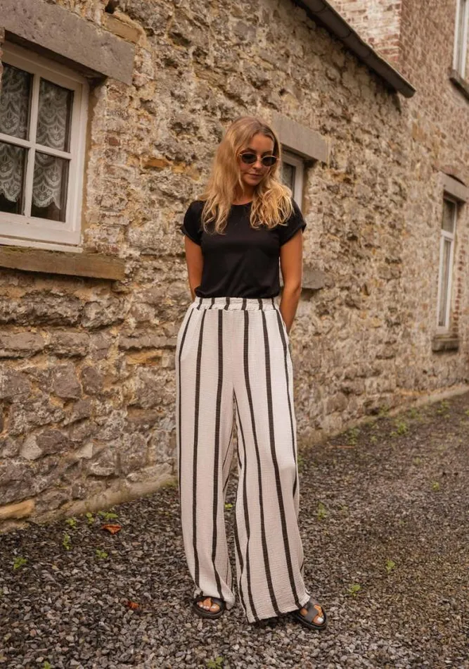 Easy Clothes Ecru Striped Maho Pants Women039s Clothing Pants and Jeans Easy Clothes Ecru Striped Maho Pants Women039s Clothing Pants and Jeans