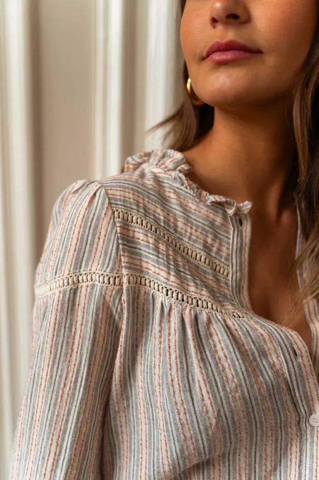 Easy Clothes Ecru Striped Romeo Shirt Women039s Clothing Shirts Easy Clothes Ecru Striped Romeo Shirt Women039s Clothing Shirts