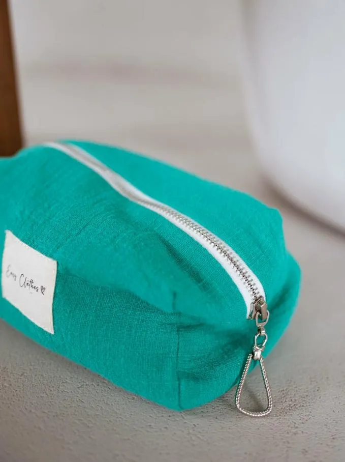 Easy Clothes Emerald Blue Easy Clothes Linen Pouch Jewelry and Accessories Handbags Easy Clothes Emerald Blue Easy Clothes Linen Pouch Jewelry and Accessories Handbags