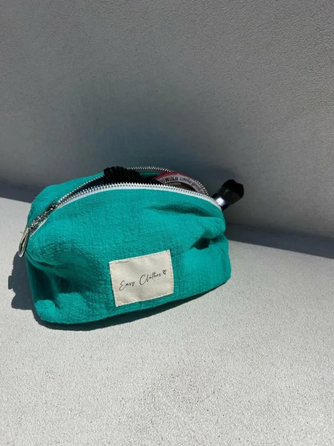 Easy Clothes Emerald Blue Easy Clothes Linen Pouch Jewelry and Accessories Handbags Easy Clothes Emerald Blue Easy Clothes Linen Pouch Jewelry and Accessories Handbags