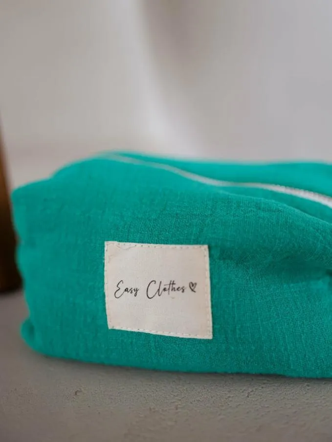 Easy Clothes Emerald Blue Easy Clothes Linen Pouch Jewelry and Accessories Handbags Easy Clothes Emerald Blue Easy Clothes Linen Pouch Jewelry and Accessories Handbags