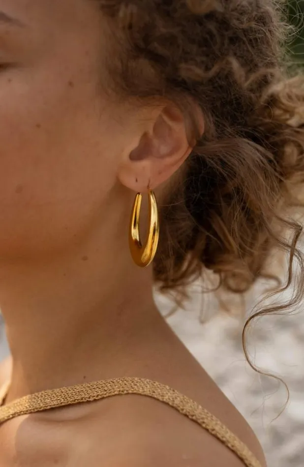 Easy Clothes Golden Lowik Earrings Jewelry and Accessories Earrings