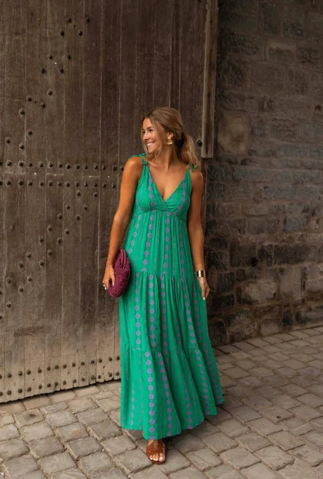 Easy Clothes Green And Purple Alyson Dress Women039s Clothing Dresses
