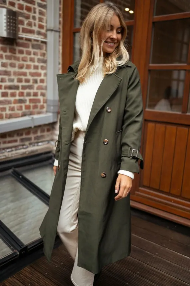 Easy Clothes Green Charline Trenchcoat Women039s Clothing Coats