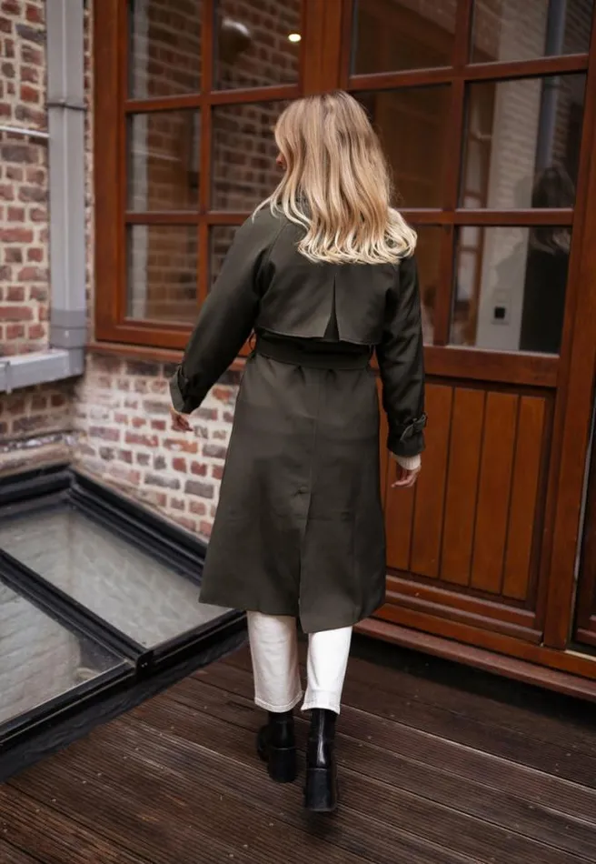 Easy Clothes Green Charline Trenchcoat Women039s Clothing Coats Easy Clothes Green Charline Trenchcoat Women039s Clothing Coats