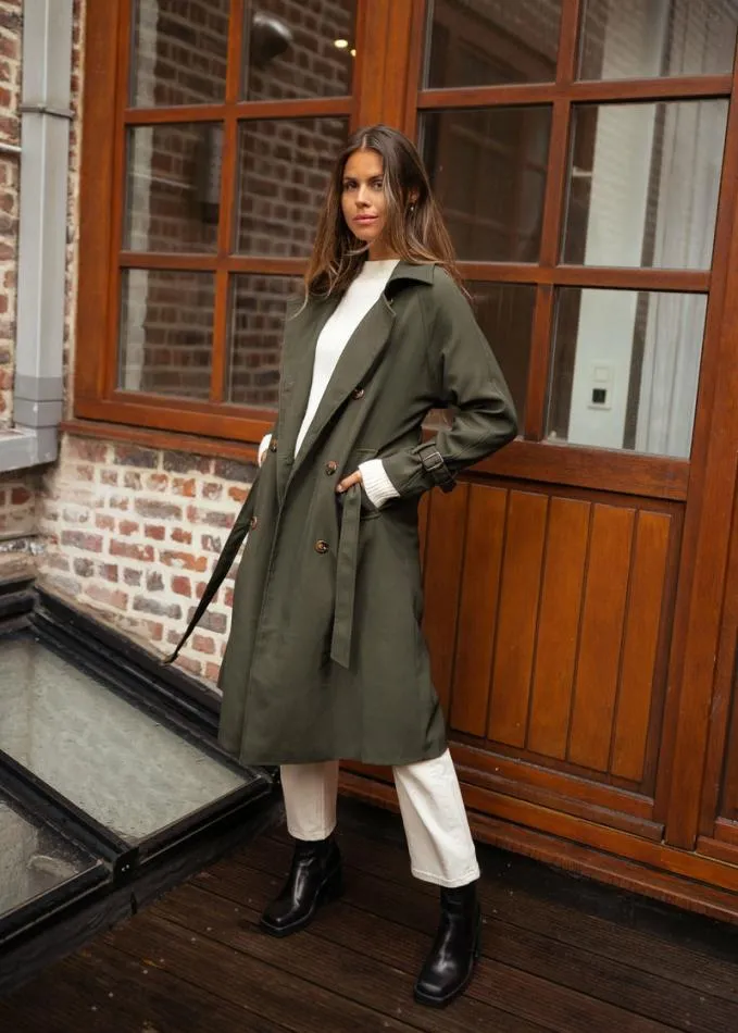 Easy Clothes Green Charline Trenchcoat Women039s Clothing Coats Easy Clothes Green Charline Trenchcoat Women039s Clothing Coats