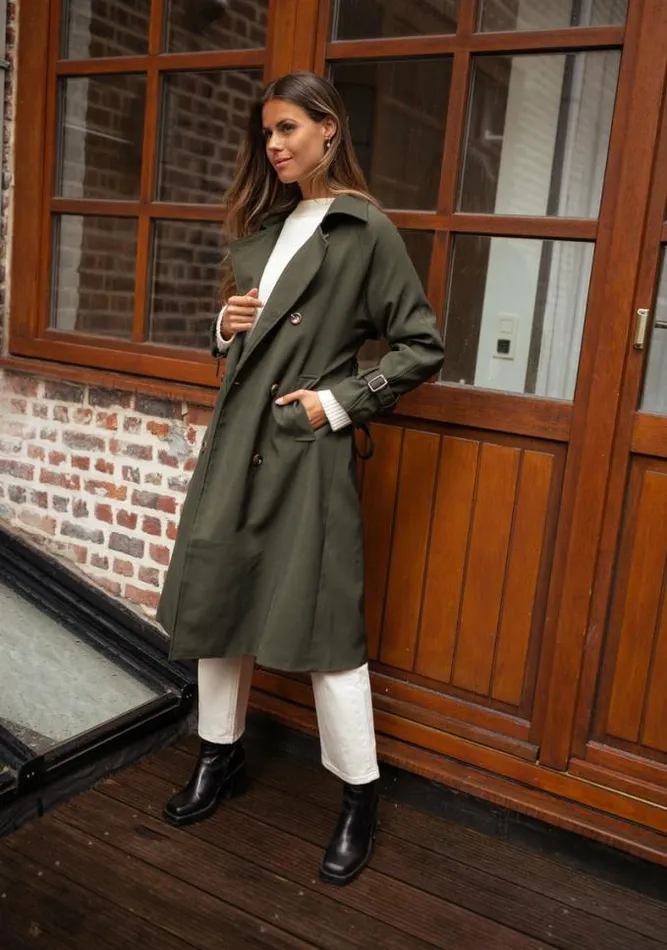 Easy Clothes Green Charline Trenchcoat Women039s Clothing Coats Easy Clothes Green Charline Trenchcoat Women039s Clothing Coats