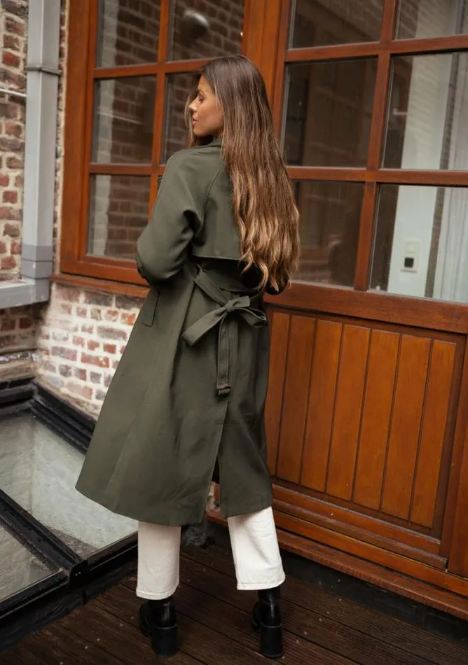 Easy Clothes Green Charline Trenchcoat Women039s Clothing Coats Easy Clothes Green Charline Trenchcoat Women039s Clothing Coats