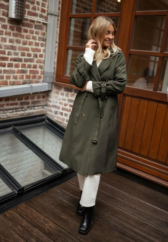 Easy Clothes Green Charline Trenchcoat Women039s Clothing Coats Easy Clothes Green Charline Trenchcoat Women039s Clothing Coats