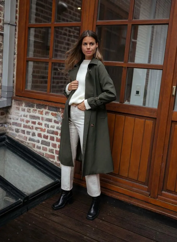 Easy Clothes Green Charline Trenchcoat Women039s Clothing Coats Easy Clothes Green Charline Trenchcoat Women039s Clothing Coats