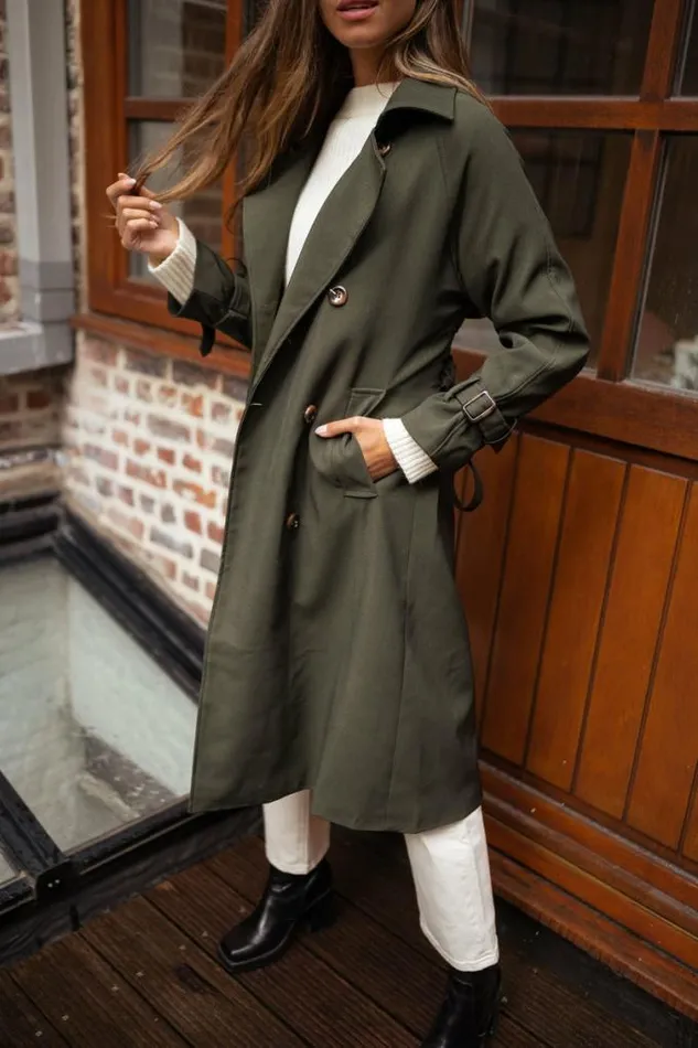 Easy Clothes Green Charline Trenchcoat Women039s Clothing Coats Easy Clothes Green Charline Trenchcoat Women039s Clothing Coats