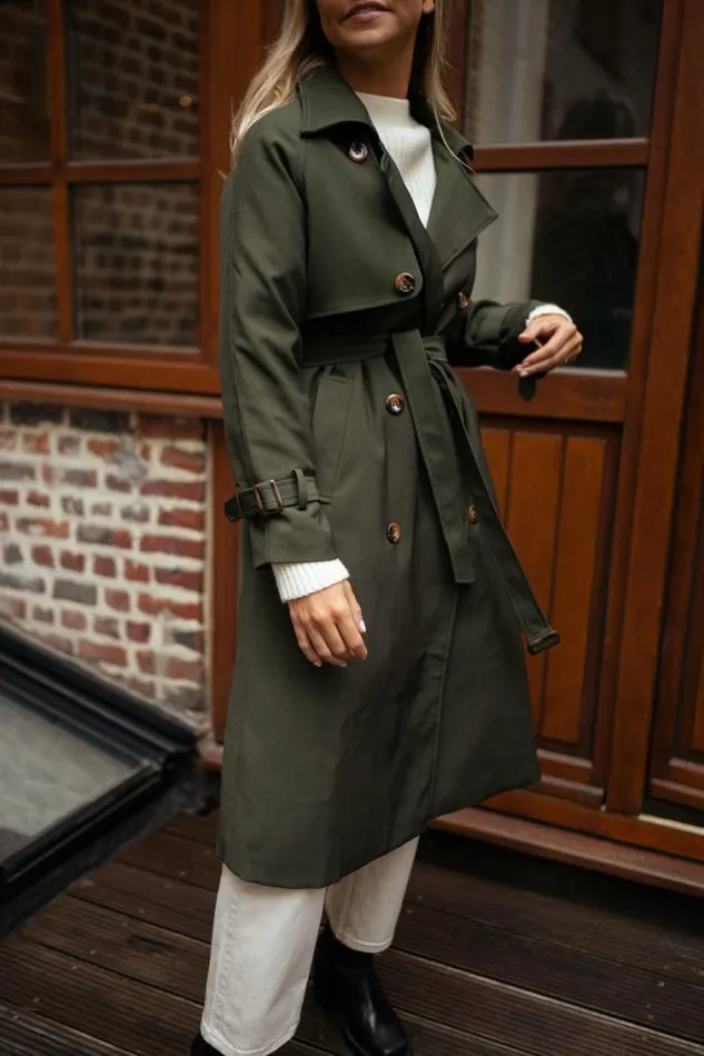 Easy Clothes Green Charline Trenchcoat Women039s Clothing Coats Easy Clothes Green Charline Trenchcoat Women039s Clothing Coats