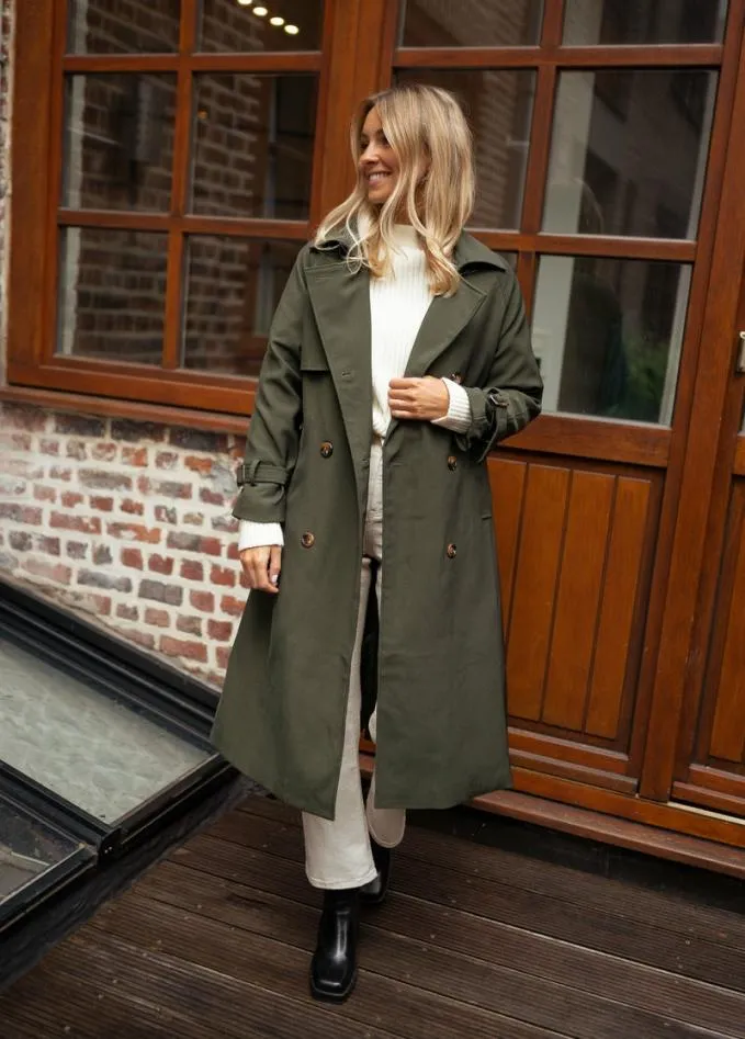 Easy Clothes Green Charline Trenchcoat Women039s Clothing Coats Easy Clothes Green Charline Trenchcoat Women039s Clothing Coats
